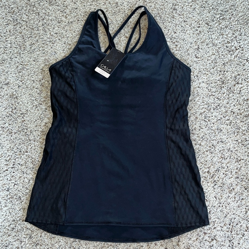 NWT Calia Racerback Support Tank Caviar BLACK - Large